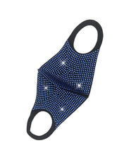 Load image into Gallery viewer, Blue Glitter Studded Breathable Mouth Mask &amp; Reusable